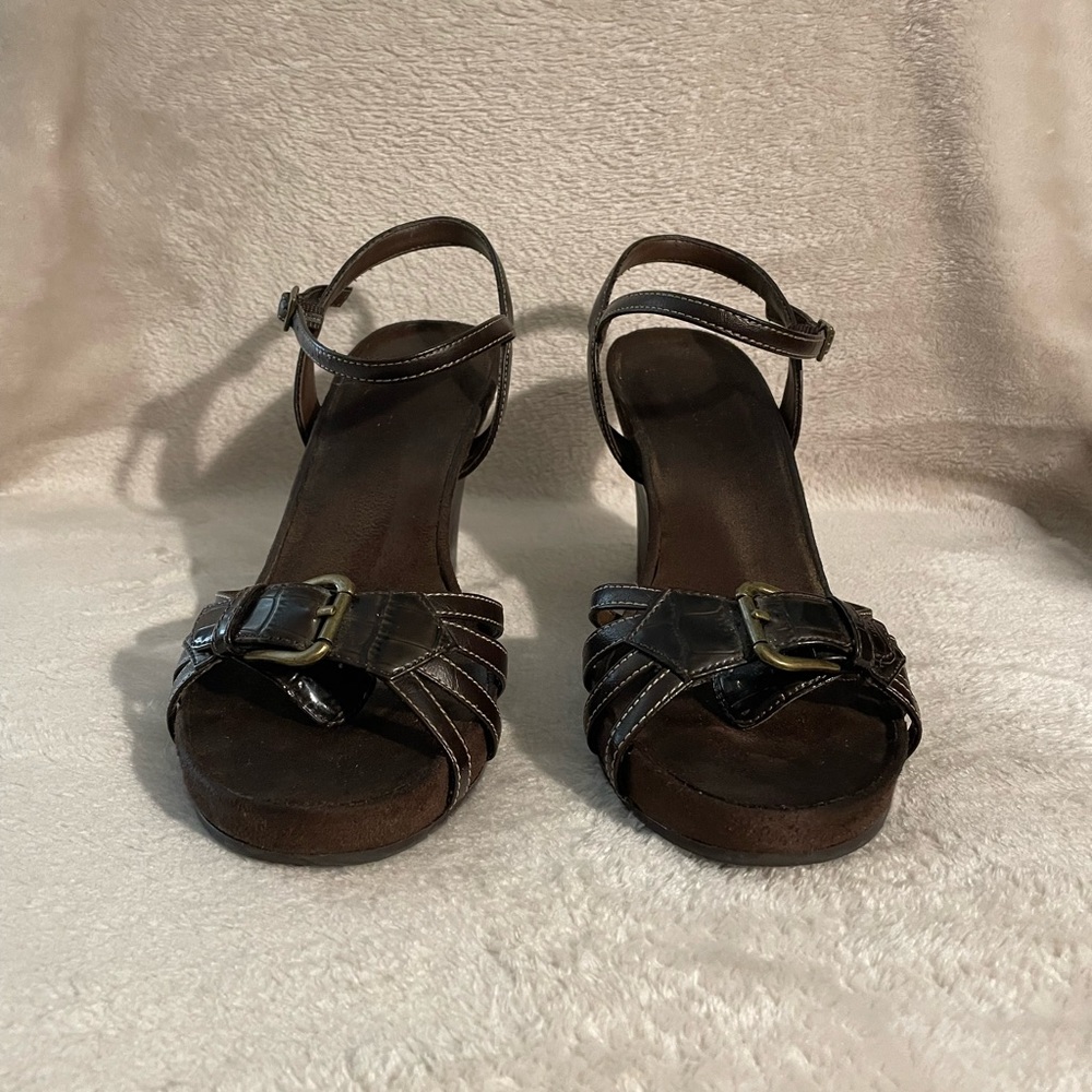 Aerosoles Brown Wedge Sandals
